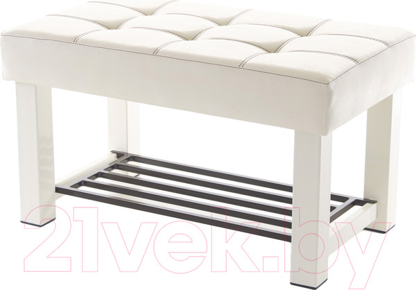 Изображение товара Банкетка AMC Lux 4 кожзам с полкой / 4.1Б80332 (бежевый/бежевый/коричневый)