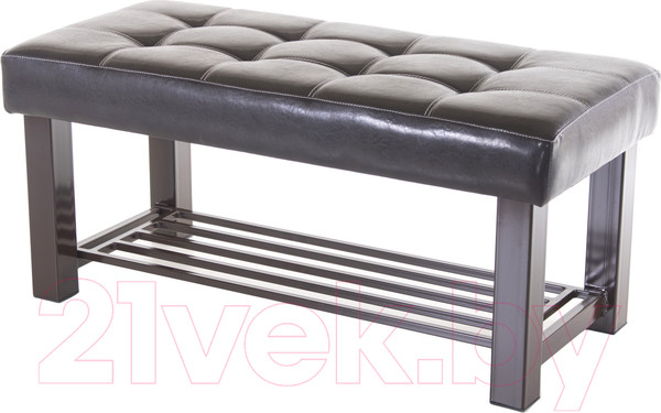 Изображение товара Банкетка AMC Lux 4 кожзам с полкой / 4.1Б100222 (коричневый/коричневый/коричневый)