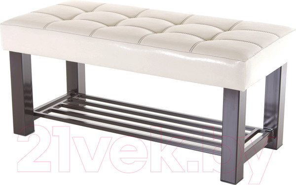 Изображение товара Банкетка AMC Lux 4 кожзам с полкой / 4.1Б100232 (коричневый/бежевый/коричневый)