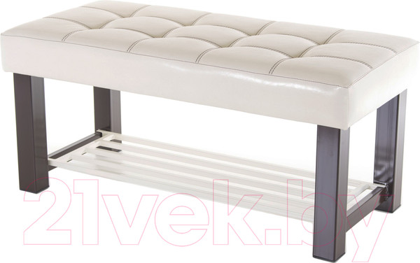 Изображение товара Банкетка AMC Lux 4 кожзам с полкой / 4.1Б100233 (коричневый/бежевый/бежевый)