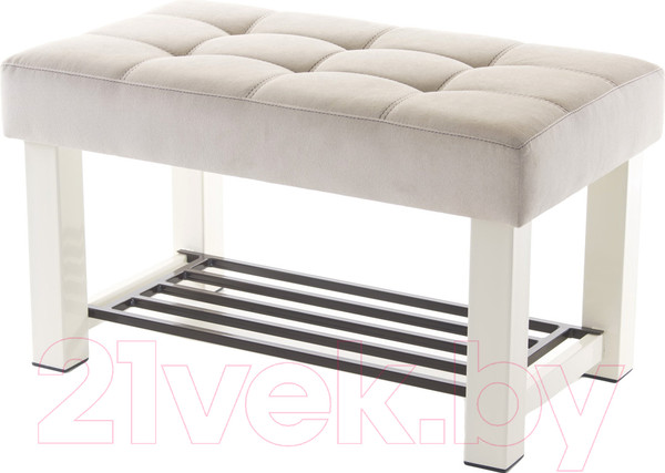 Изображение товара Банкетка AMC Lux 4 ткань с полкой / 4.2Б80332 (бежевый/бежевый/коричневый)