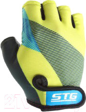 Изображение товара Велоперчатки STG Х87910 (XL, черный/салатовый/синий)
