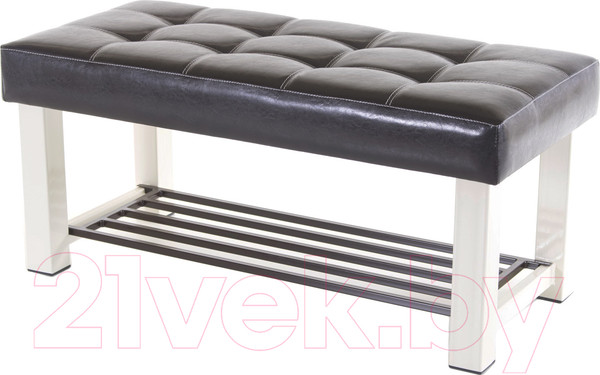 Изображение товара Банкетка AMC Lux 4 кожзам с полкой / 4.1Б100322 (бежевый/коричневый/коричневый)