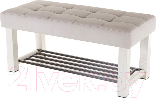 Изображение товара Банкетка AMC Lux 4 ткань с полкой / 4.2Б100332 (бежевый/бежевый/коричневый)