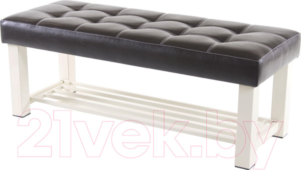 Изображение товара Банкетка AMC Lux 4 кожзам с полкой / 4.1Б120323 (бежевый/коричневый/бежевый)