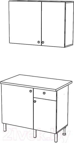 Изображение товара Кухонный гарнитур Горизонт Мебель Point 100 (золото/бетон)