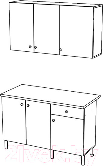 Изображение товара Кухонный гарнитур Горизонт Мебель Point 150 (золото/бетон)