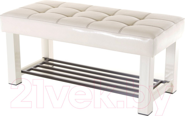 Изображение товара Банкетка AMC Lux 4 кожзам с полкой / 4.1Б100332 (бежевый/бежевый/коричневый)