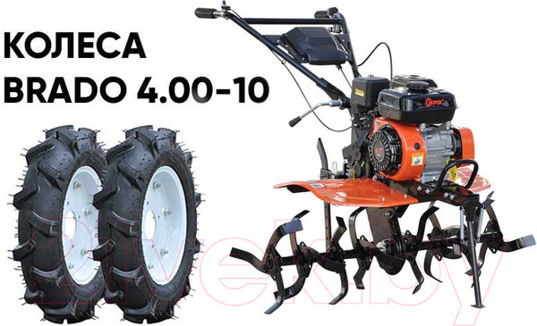 Изображение товара Мотокультиватор бензиновый Skiper SP-700 + колеса 4x10 (комплект)