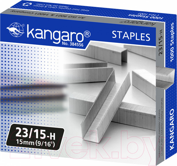 Изображение товара Скобы канцелярские Kangaro 23/15H (1000шт)