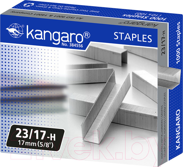 Изображение товара Скобы канцелярские Kangaro 23/17H (1000шт)