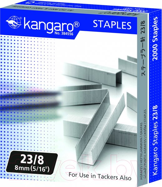 Изображение товара Скобы канцелярские Kangaro 23/8 (2000шт)
