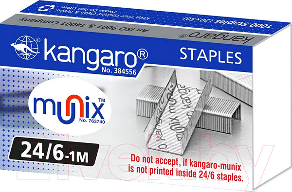 Изображение товара Скобы канцелярские Kangaro 24/6-1М (1000шт)