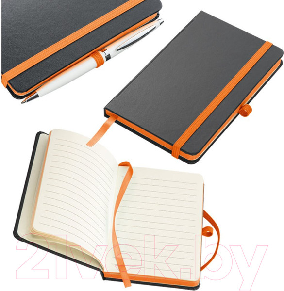 Изображение товара Записная книжка Easy Gifts Rostock / 341110 (черный/оранжевый)