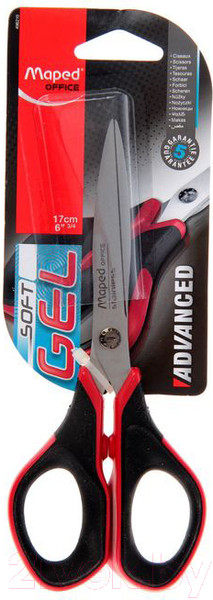 Изображение товара Ножницы канцелярские Maped Advanced Gel / 496210 (17см, черный/красный)