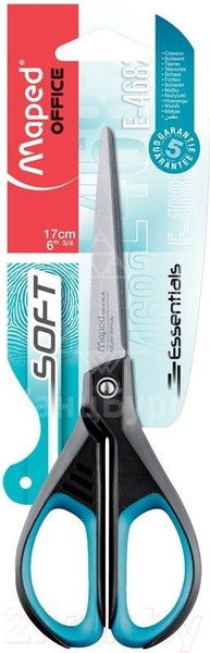 Изображение товара Ножницы канцелярские Maped Essentials Soft / 468210 (17см, черный/серый)