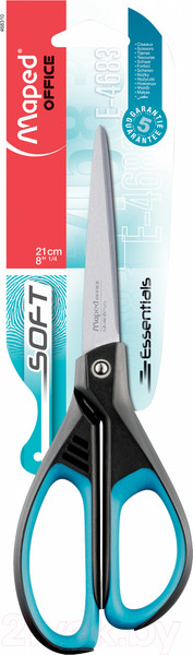 Изображение товара Ножницы канцелярские Maped Essentials Soft / 468310 (21см, черный/синий)
