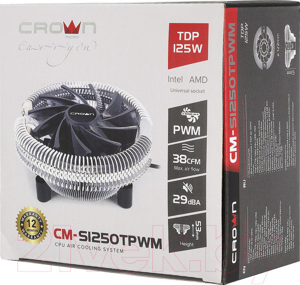 Изображение товара Кулер для процессора Crown CM-S1250TPWM