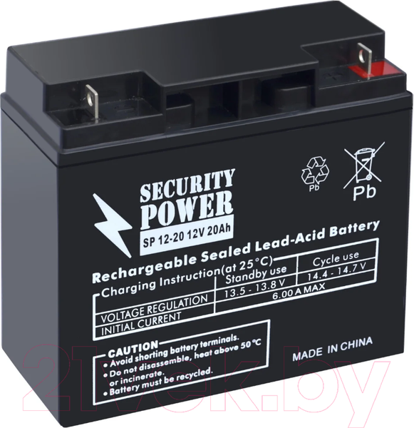 Изображение товара Аккумуляторная батарея Security Power SP 12-20 (12V/20Ah)