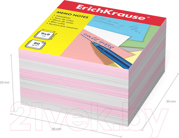 Изображение товара Блок для записей Erich Krause 2719 (розовый/белый)