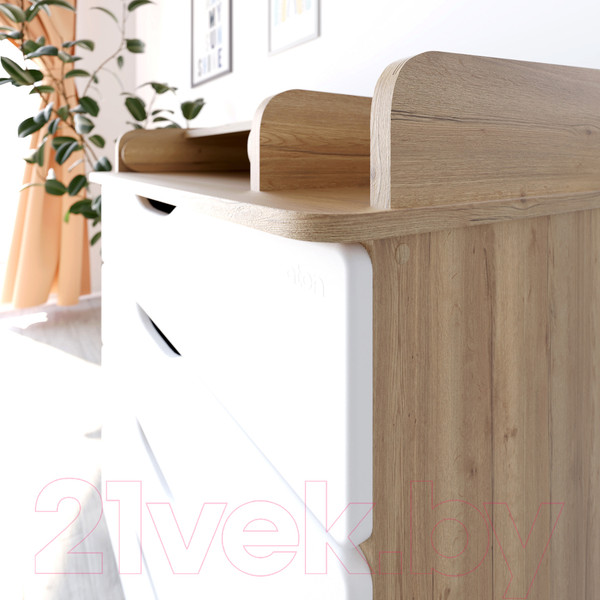Изображение товара Комод пеленальный Атон Сириус-2 Wood 804 ПВХ (с шариковыми направляющими, дуб галифакс)
