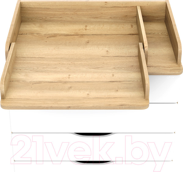 Изображение товара Комод пеленальный Атон Сириус-2 Wood 804 ПВХ (с шариковыми направляющими, дуб галифакс)