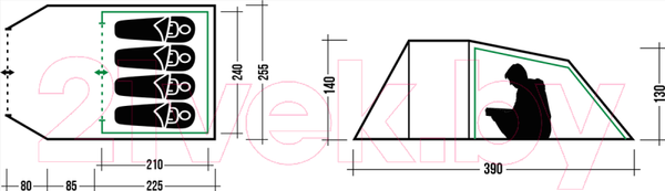 Изображение товара Палатка Trek Planet Ventura 4 / 70215 (зеленый)
