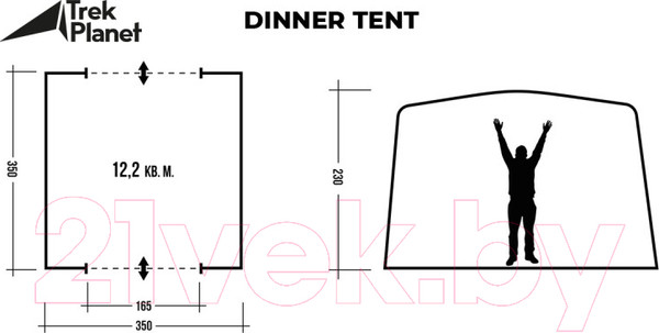 Изображение товара Туристический шатер Trek Planet Dinner Tent / 70291 (серый/темно-серый)