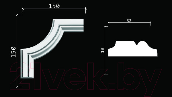 Изображение товара Молдинг Decor-Dizayn C1-DD603 гладкий (150x150x10)