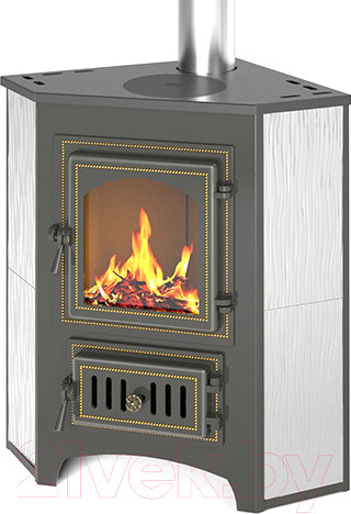 Изображение товара Печь-камин Везувий ПК-01 (220) угловой с плитой (бежевый)