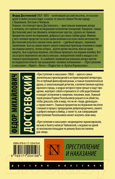 Изображение товара Книга АСТ Преступление и наказание (Достоевский Ф.)