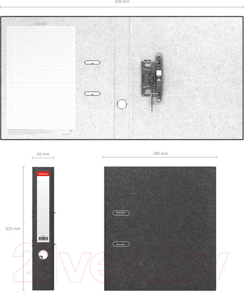Изображение товара Папка-регистратор Erich Krause Basic мрамор / 70 (серый)
