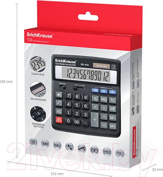 Изображение товара Калькулятор Erich Krause DC-412 / ЕК40412
