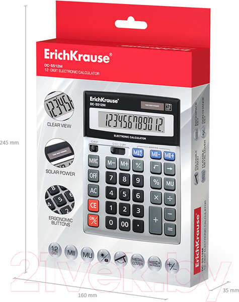 Изображение товара Калькулятор Erich Krause DC-5512М / ЕК45512