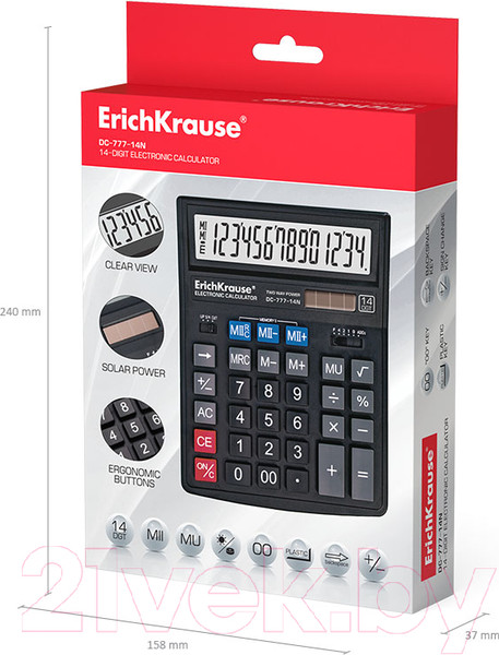 Изображение товара Калькулятор Erich Krause DC-777-14N / ЕК37774