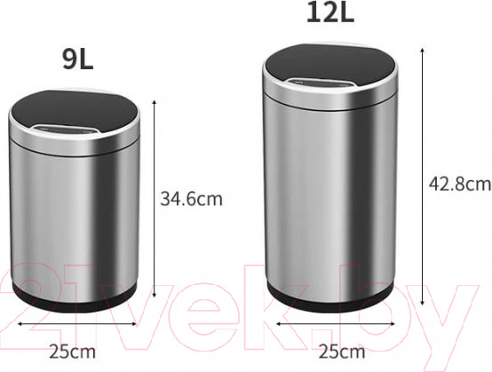 Изображение товара Сенсорное мусорное ведро JAVA Midy (9л, розовое золото)