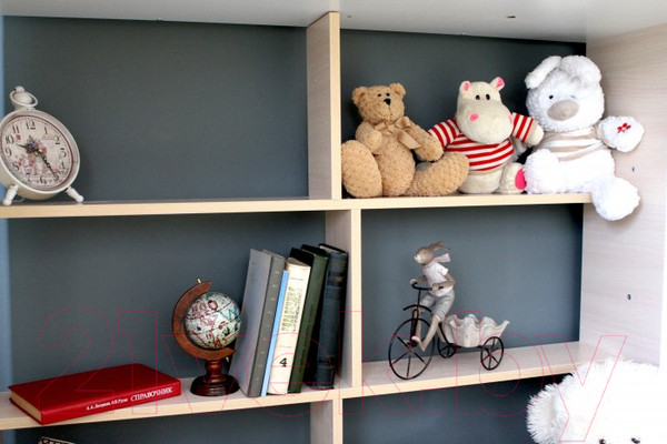 Изображение товара Кровать-чердак детская Можга Капризун 1 со шкафом / Р445 (белый)