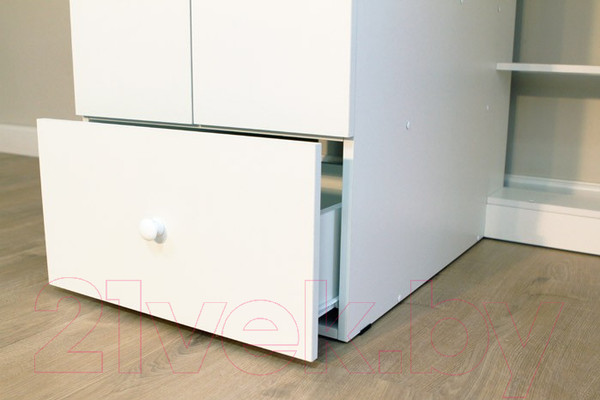 Изображение товара Кровать-чердак детская Можга Капризун 1 со шкафом / Р445 (белый)