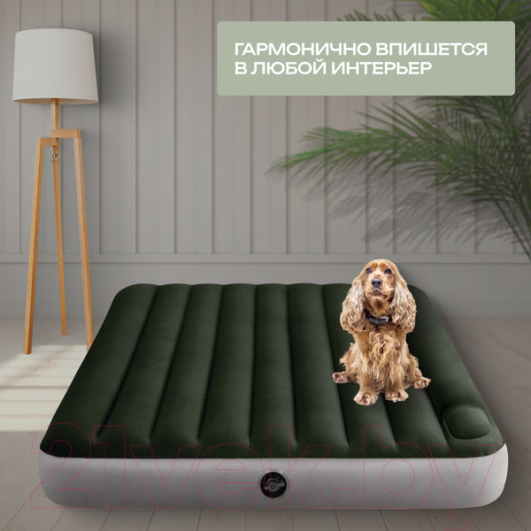 Изображение товара Надувной матрас Intex Downy Airbed 64763 (встроенный ножной насос)