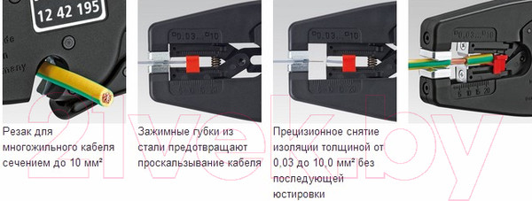 Изображение товара Инструмент для зачистки кабеля Knipex 1242195