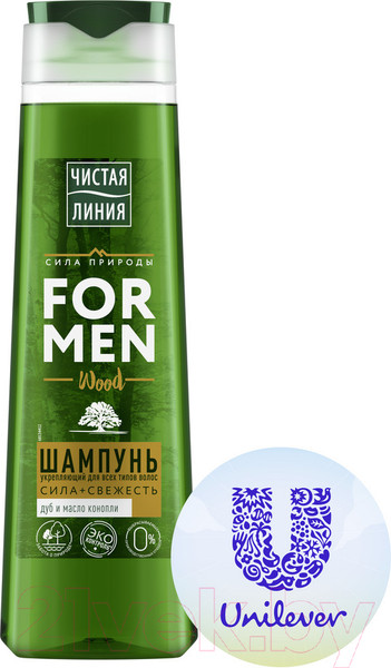 Изображение товара Шампунь для волос Чистая Линия Укрепляющий Для мужчин (400мл)
