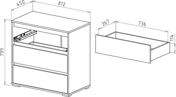 Изображение товара Комод Рэйгрупп Aleksa РГ-03 ARG-3 8179945 (ясень снежный)