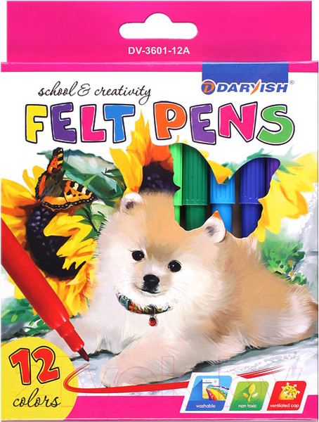 Изображение товара Фломастеры Darvish Для девочек / DV-3601-12A (12шт)