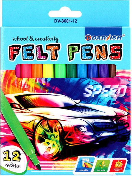 Изображение товара Фломастеры Darvish Для мальчиков / DV-3601-12 (12шт)