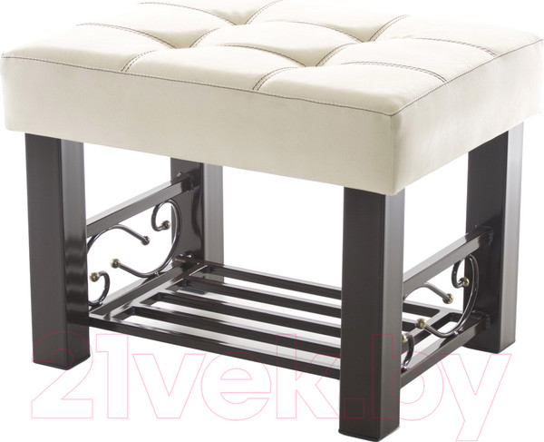 Изображение товара Банкетка AMC Lux 5 кожзам с полкой / 5.1Б60232 (коричневый/бежевый/коричневый)