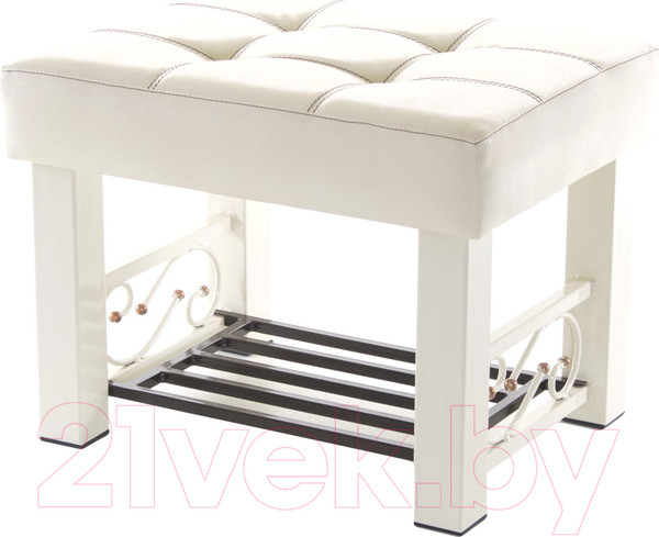 Изображение товара Банкетка AMC Lux 5 кожзам с полкой / 5.1Б60332 (бежевый/бежевый/коричневый)