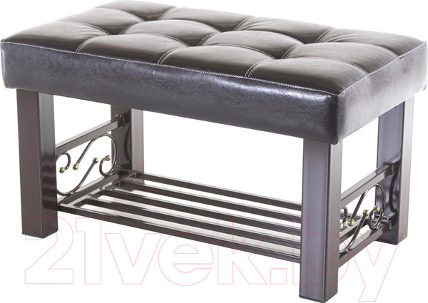 Изображение товара Банкетка AMC Lux 5 кожзам с полкой / 5.1Б80222 (коричневый/коричневый/коричневый)