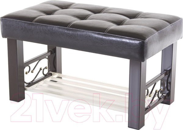 Изображение товара Банкетка AMC Lux 5 кожзам с полкой / 5.1Б80223 (коричневый/коричневый/бежевый)