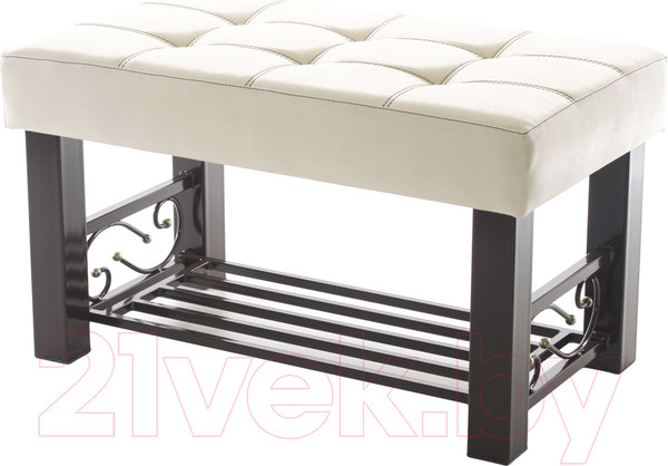 Изображение товара Банкетка AMC Lux 5 кожзам с полкой / 5.1Б80232 (коричневый/бежевый/коричневый)