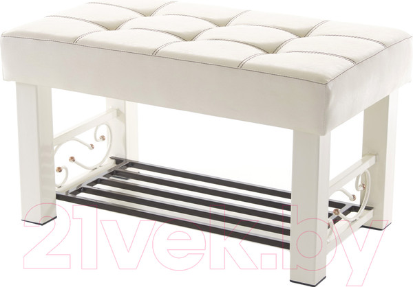 Изображение товара Банкетка AMC Lux 5 кожзам с полкой / 5.1Б80332 (бежевый/бежевый/коричневый)